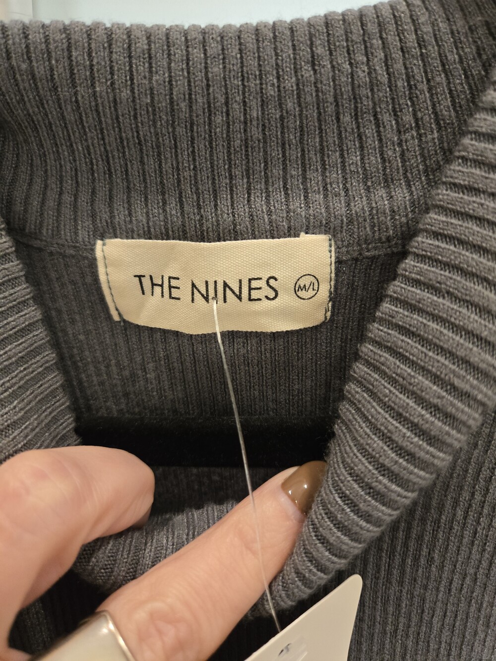 Ribbed Turtleneck Tank in Gray New With Tags - Picture 3 of 3